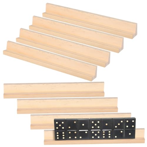 HOODANCOS 8 Stück Teiliges Holz Domino Tablett mit Buchstaben basen Multifunktionale Desktop Domino Racks für Spielkartenhalter DIY Holz Buchstaben Ständer Geeignet für Alphabetspiele und von HOODANCOS