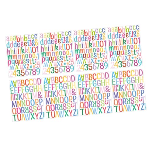 HOODANCOS 8blätter Buchstaben Und Zahlenaufkleber DIY-Alphabet-Aufkleber Selbstklebend Für Wasserflaschen Fenster Schränke Mülleimer Türen Aus Vinyl Reißfest Und Langlebig von HOODANCOS
