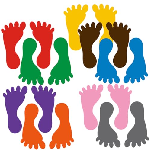 HOODANCOS 9 Paare Bunte Fußabdruck Aufkleber für rutschfeste Bodenaufkleber für Kindergarten Kreative Raumdekoration und Farberkennungsspiel für Zuhause Zufällige Farbe Zufällige Farbe HOODANCOS 9 Paare Bunte Fußabdruck Aufkleber für rutschfeste Bodenaufkleber für Kindergarten Kreative Raumdekoration und Farberkennungsspiel für Zuhause Zufällige Farbe Zufällige Farbe von HOODANCOS
