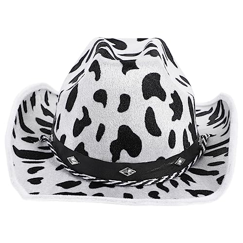 HOODANCOS Cowboyhut mit Kuhmuster für Damen und Herren Unisex Kostümhut für Partys Karneval und Cosplay Requisite für Hochzeiten Halloween und Themenfeiern HOODANCOS Cowboyhut mit Kuhmuster für Damen und Herren Unisex Kostümhut für Partys Karneval und Cosplay Requisite für Hochzeiten Halloween und Themenfeiern von HOODANCOS