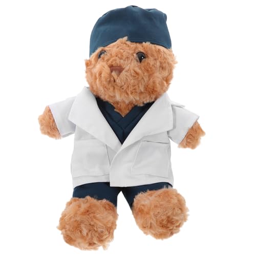 HOODANCOS Doktorbär Puppe Kleine Bärenpuppe Stofftierbär 30 cm Braune Plüschbärpuppe Stoffbärspielzeug 30 cm Plüsch Kreative Puppe Plüschbär Stofftier Stoffpuppe Eisbär von HOODANCOS