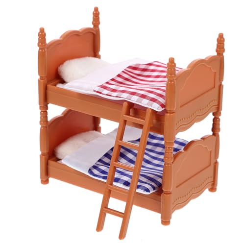 HOODANCOS Doll House Möbel Doppelstockbett für Puppenhaus Dekoration für Robust und Detailgetreu Ergänzung für Miniaturzimmer von HOODANCOS