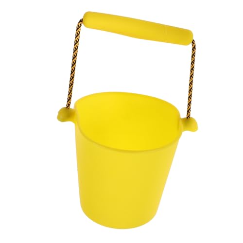 HOODANCOS Faltbares Silikon Strandspielzeug Set für Tragbarer Eimer für Sand Wasser und Badewanne für Spiel Am Strand Pool und Beim Baden Gelb von HOODANCOS