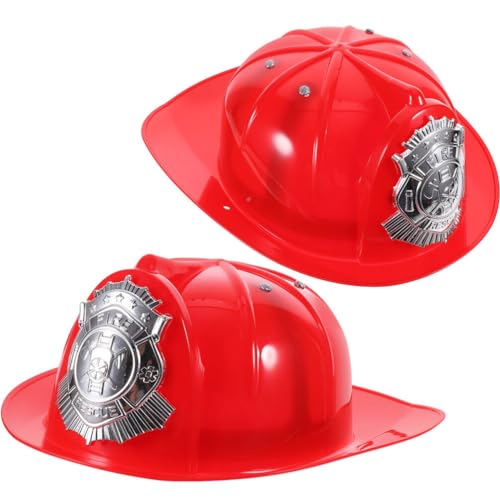 HOODANCOS Feuerwehrhelm Für Erwachsene – 2 Stück Feuerwehrmützen Kinder-Feuerwehrmann-Hut Erwachsenen-Feuerwehrmann-Kostüm-Helm Roter Feuerwehrchef-Helme Hartplastik-Hut Für HOODANCOS Feuerwehrhelm Für Erwachsene – 2 Stück Feuerwehrmützen Kinder-Feuerwehrmann-Hut Erwachsenen-Feuerwehrmann-Kostüm-Helm Roter Feuerwehrchef-Helme Hartplastik-Hut Für von HOODANCOS