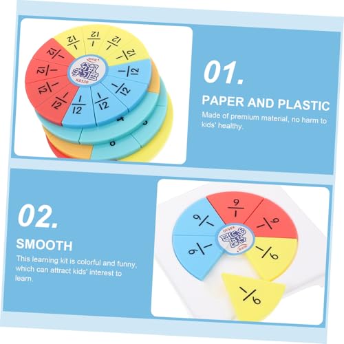 HOODANCOS Fraction Lernspielzeug Kreatives Bruchrechnen Puzzle für Grundschule mit Farbigen Bruchkreisen Pädagogisches Mathematikspielzeug zum Rechnenlernen Zufällige Farbe Zufällige Farbe von HOODANCOS