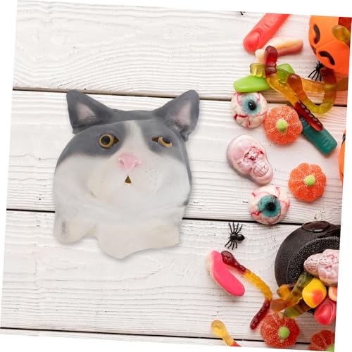 HOODANCOS Halloween Katzenkopf Erwachsene Realistische Elastische Vollkopf Maske Lustige und Gruselige Tiermaske für Cosplay Party und Karneval Bequemes Design für Verschiedene Kopfgrößen HOODANCOS Halloween Katzenkopf Erwachsene Realistische Elastische Vollkopf Maske Lustige und Gruselige Tiermaske für Cosplay Party und Karneval Bequemes Design für Verschiedene Kopfgrößen von HOODANCOS