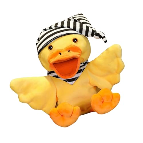 HOODANCOS Handpuppe Ente aus Weiches Puppenspielzeug für Geschichten Erzählen Interaktives Handspielzeug für Jungen und Mädchen Fördert Fantasie und Motorische Fähigkeiten von HOODANCOS