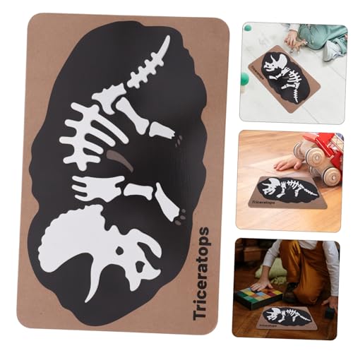 HOODANCOS Holz Dinosaurier Puzzle für Jahre Lernspielzeug Fossilien Skelett Montessori Holzpuzzle Spiel Kreativität und Entdeckerfreude von HOODANCOS