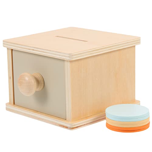 HOODANCOS Holz Imitation Coin Box für Kleinkinder Motorikspielzeug Hand Auge Koordination Pädagogisches für Jungen und Mädchen für Frühe Bildung und Kreative Entwicklung von HOODANCOS