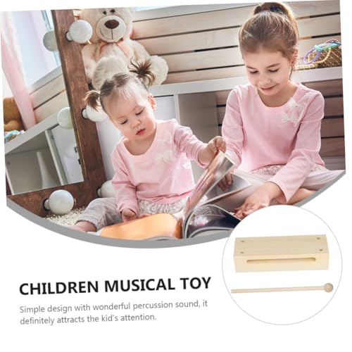 HOODANCOS Holz Rhythmenblock mit Schlägel Doppelt Klingendes Schlaginstrument Pädagogisches Musikspielzeug für Kreativität und Koordination Leicht und Kompakt Naturfarben von HOODANCOS