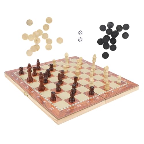 HOODANCOS Holz Schachspiel Spielbrett für Schach Dame und Tragbar und Leicht für Familien und Reiseunterhaltung Pädagogisches für Erwachsene HOODANCOS Holz Schachspiel Spielbrett für Schach Dame und Tragbar und Leicht für Familien und Reiseunterhaltung Pädagogisches für Erwachsene von HOODANCOS