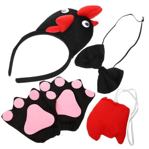 HOODANCOS Hühnerkostüm Set mit Küken Stirnband und Hahn Haarreifen Leichtes Cosplay Tierkopf haarband für Jungen und Mädchen Geeignet für Ostern Halloween Karneval und Kostümpartys von HOODANCOS