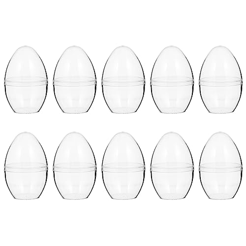 HOODANCOS Klare Ostereier 10 Stück Befüllbare Kugeln Transparente Befüllbare Ostereier Aus Kunststoff Zum Befüllen Bestimmter Leckereien Osterparty- Osterjagd-Korbfüller von HOODANCOS