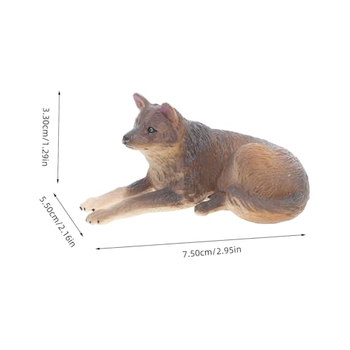 HOODANCOS Kleines Graues Wolfsmodell aus Kunststoff Detailreiche Wildtierfigur für Pädagogisches Kognitives Realistische Wolfsskulptur als Wohn und Tischdekoration Naturgetreues Waldtier von HOODANCOS