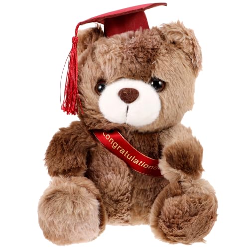 HOODANCOS Kuscheltier Abschlussbär mit Doktorhut Niedlicher Plüschbär für Graduierungen Perfektes zur des Studienabschlusses Weiches von Tisch Sofa für Freunde und Familie von HOODANCOS