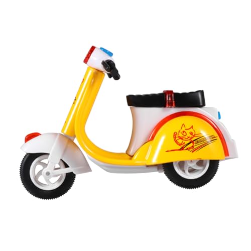 HOODANCOS Legierung Motorradmodell Pull Back Fahrzeug für Mini Motorbike Modell in Gelb Fördert Hand Auge Koordination und Sprachentwicklung durch Fantasievolles von HOODANCOS