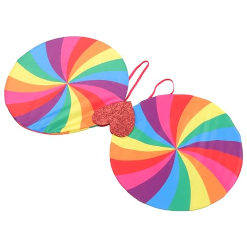 HOODANCOS Lollipop-Kostüm Für Kinder Lollipop Verkleiden Kostüm Flügel Halloween Candyland Dress Up Girls Verkleide Die Flügel Eines Regenbogenprinzessin-Kostüms von HOODANCOS