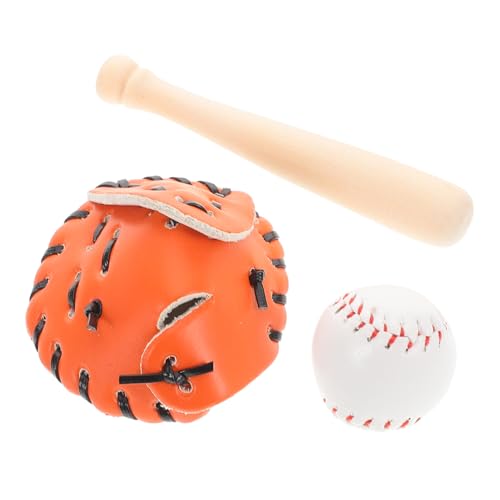 HOODANCOS Mini Baseball Spielset Teilig mit Softball Zubehör Puppenhaus Dekoration Tragbares Outdoor Sportspielzeug für Basteln und Miniatur Szenen von HOODANCOS