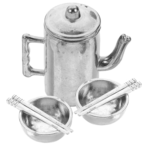 HOODANCOS Mini Geschirr Ornamente Servierutensilien Puppenhaus Zubehör Mini Küchengeschirr Ornament Heim Mini Haus Geschirr Dekoration Spielküchen Zubehör Silber HOODANCOS Mini Geschirr Ornamente Servierutensilien Puppenhaus Zubehör Mini Küchengeschirr Ornament Heim Mini Haus Geschirr Dekoration Spielküchen Zubehör Silber von HOODANCOS