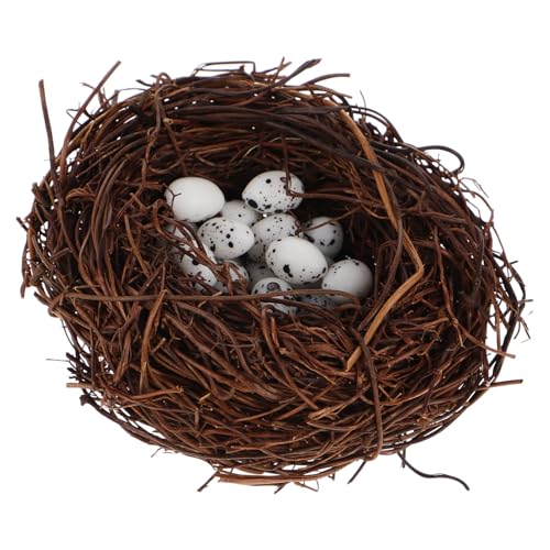 HOODANCOS Mini Künstliches Vogelnest mit Eiern Dekoratives Rattan Nest für Heim und Gartendekoration Hochzeitsfeiern und Anlässe für Kreative Miniaturlandschaften HOODANCOS Mini Künstliches Vogelnest mit Eiern Dekoratives Rattan Nest für Heim und Gartendekoration Hochzeitsfeiern und Anlässe für Kreative Miniaturlandschaften von HOODANCOS