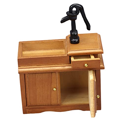 HOODANCOS Mini-Möbel Puppenhausmöbel Mini -Waschbecken für Puppen Waschbecken im Puppenhaus Puppenhauszubehör Möbel für Puppenstuben Puppenhaus-Waschbecken Puppenhaus sinkt Eiche von HOODANCOS