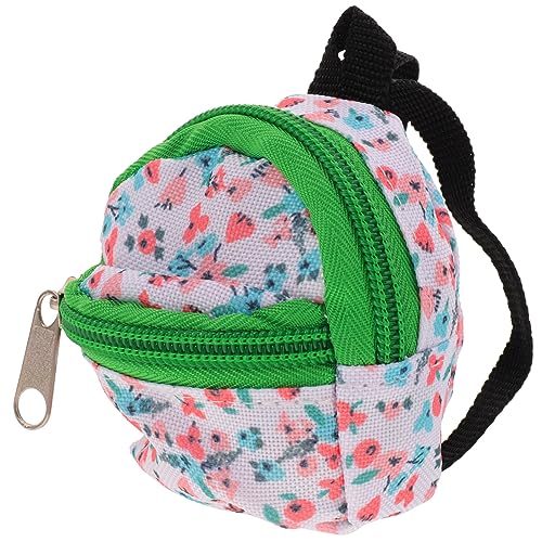 HOODANCOS Mini Puppenrucksack aus Polyester Dekorativer Schulranzen für Puppen Kleine Tragbare Puppentasche Blumenmuster Grün für Rollenspiele und Puppenhaus Dekoration HOODANCOS Mini Puppenrucksack aus Polyester Dekorativer Schulranzen für Puppen Kleine Tragbare Puppentasche Blumenmuster Grün für Rollenspiele und Puppenhaus Dekoration von HOODANCOS