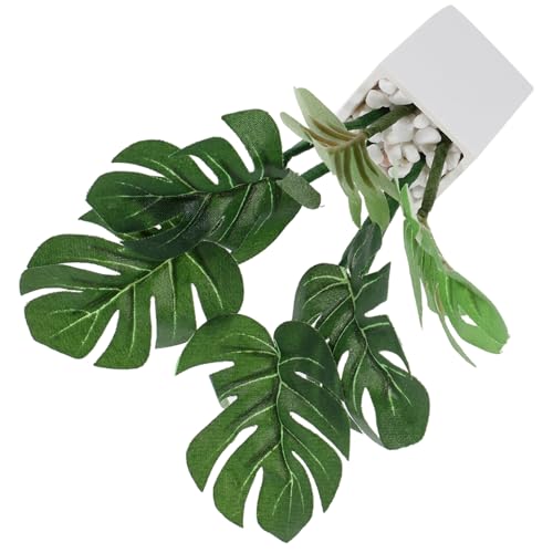 HOODANCOS Miniatur Bonsai Pflanze Puppenhaus Deko Mini Topfpflanze Leichte Realistische Grüne Pflanze Glatte Oberfläche für Puppenhaus Mini Garten Fotorequisit von HOODANCOS