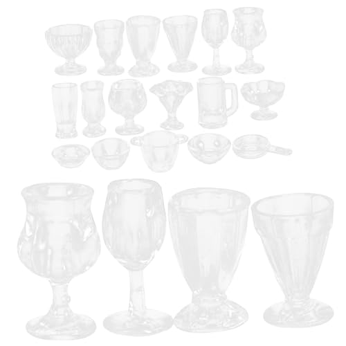 HOODANCOS Miniatur Dessert Becher Set Teilig Mini Puppenhaus Küchenzubehör Kunststoff Mini Becher für Puppenhaus Dekoration und DIY für Rollenspiele und Wiederverwendbar von HOODANCOS