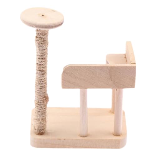 HOODANCOS Miniatur Katzenklettergerüst aus Holz Puppenhaus für Kreative Spiele für DIY und Dekoration Sicheres und Elegantes Zubehör für Sammler von HOODANCOS