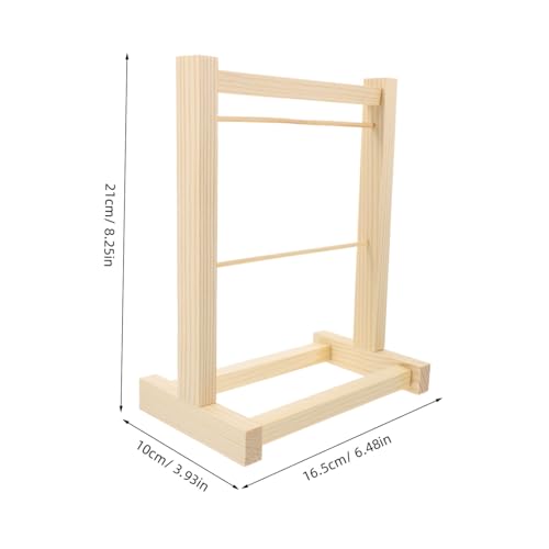 HOODANCOS Miniatur Kleiderständer aus Holz Doppelstöckig Stabiler Puppenschrank Kleiderbügel Vielseitig für Puppenhaus Zubehör Elegante Garderobenstange für Puppenkleidung und Display HOODANCOS Miniatur Kleiderständer aus Holz Doppelstöckig Stabiler Puppenschrank Kleiderbügel Vielseitig für Puppenhaus Zubehör Elegante Garderobenstange für Puppenkleidung und Display von HOODANCOS