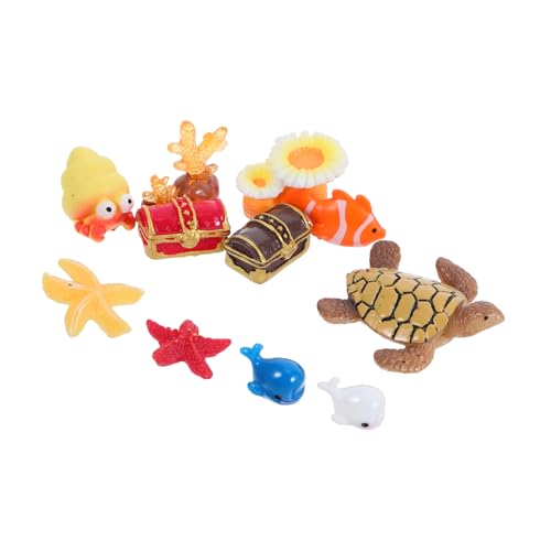 HOODANCOS Miniatur Stranddekoration Strandzubehör Strand Miniatur Puppenhaus Dekoration Mini Haus Zubehör Miniatur Szenen Dekoration Puppenhaus Strand Meeresschildkröte Figur Aus von HOODANCOS