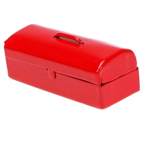 HOODANCOS Miniatur Werkzeugkiste Rot Puppenhaus Zubehör für Dekoration und DIY Lebensnahe Mini Toolbox für Miniatur Szenen und Kinderzimmer Deko HOODANCOS Miniatur Werkzeugkiste Rot Puppenhaus Zubehör für Dekoration und DIY Lebensnahe Mini Toolbox für Miniatur Szenen und Kinderzimmer Deko von HOODANCOS