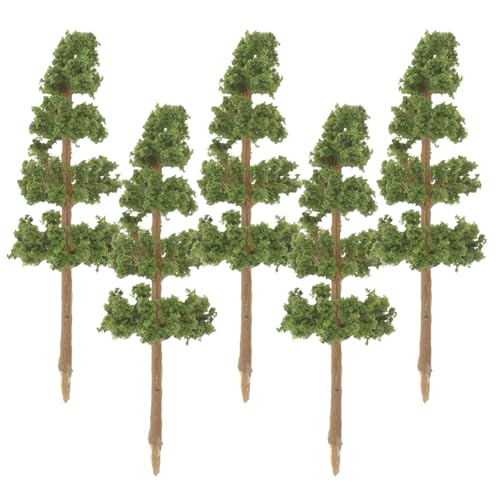 HOODANCOS Modellbäume 5 Stück Miniatur-Kunstbaum Künstliche Pflanzen Zug Landschaft Architektur Bäume Feengartenbäume Wargame-Bäume für Diorama DIY Sandtisch Basteln Grün 4 cm von HOODANCOS