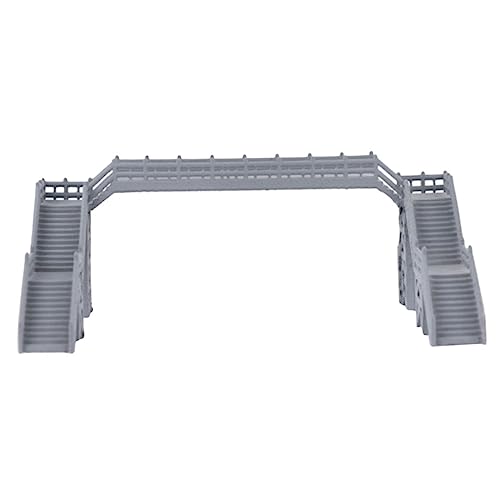 HOODANCOS Modelleisenbahn n Scale People Footbrücke Fußgängerbrückenmodell Zug Züge Modell Hängebrücke Zubehör für Sandtischmodelle Modellgebäude Mini-Fußgängerbrücke Abs Grau von HOODANCOS