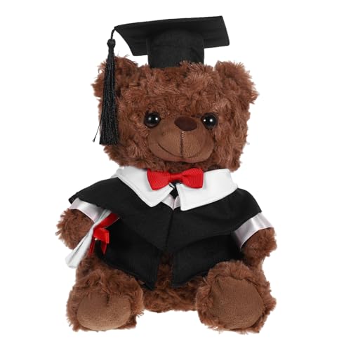 HOODANCOS Plüsch Bär im Outfit Süßes zur Abschlussfeier Weiches Kuscheltier für Dekoration für Graduierungszeremonien und Besondere Anlässe von HOODANCOS