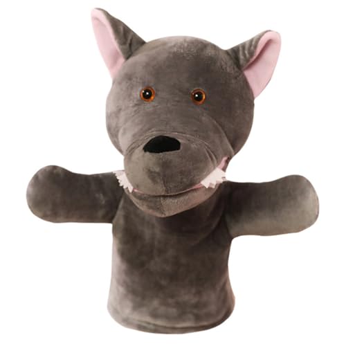 HOODANCOS Plüsch Handpuppe Wolf Kuscheltier Handspielpuppe Tierisches Puppentheater für Erwachsene Interaktives Geschichtenerzählen von HOODANCOS