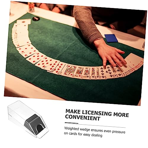 HOODANCOS Professioneller Poker Kartenverteiler aus Acryl Transparenter Kartenspender für Decks Glatte Kanten Manuelles Verteilen für Tischspiele Einfach zu Bedienen Langlebiges Design von HOODANCOS