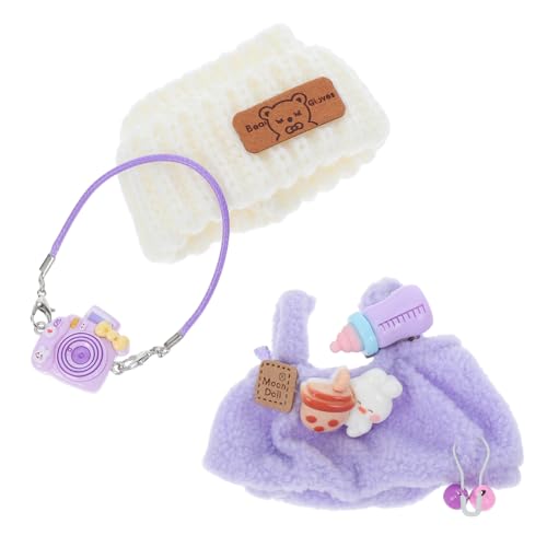 HOODANCOS Puppenkleidung Set Reborndolls Clothes Overalls Weißer Bär Mütze Kamera Zubehör Passende Kleidung Plüschspielzeug Anziehsachen Für Sammler von HOODANCOS