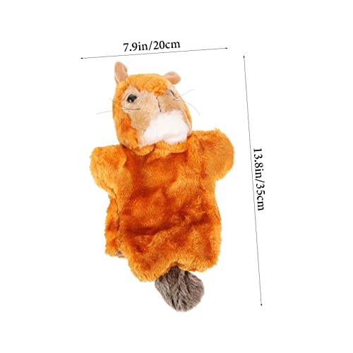 HOODANCOS Realistische Plüsch Handpuppe Eichhörnchen Weiches Tier Handspielzeug Frühes Lernspielzeug für Fördert Kreativität Sprachentwicklung und Interaktives Rollenspiel von HOODANCOS