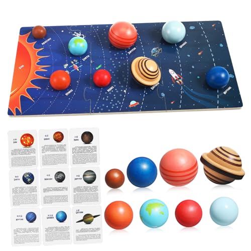 HOODANCOS Solarsystem Puzzle Holzmodell für Sicheres Weltraumspielzeug mit Planeten Lernspiel und Kreativität für Vorschulkinder HOODANCOS Solarsystem Puzzle Holzmodell für Sicheres Weltraumspielzeug mit Planeten Lernspiel und Kreativität für Vorschulkinder von HOODANCOS