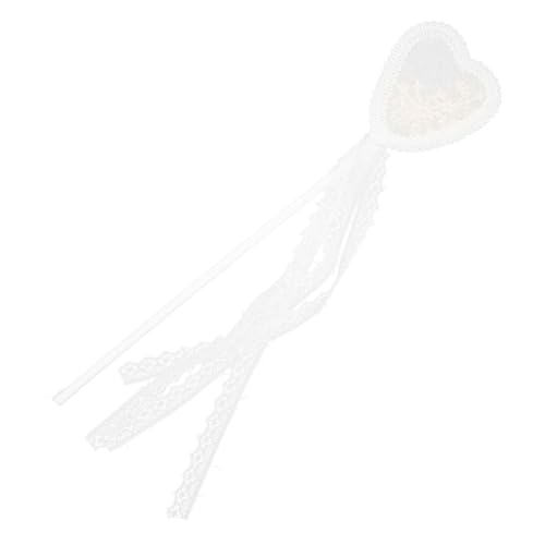 HOODANCOS Spitzen Feenstab Dekoration Aqua Fee Feenstab Feenparty Geburtstag Leuchtparty Lets Sticks Rosa Zauberstab Cosplay Zauberstäbe Herz Zauberstab Partyzubehör Weißer von HOODANCOS