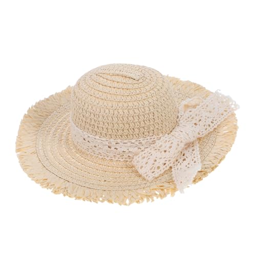 HOODANCOS Strohhut mit Spitzenband Wunderschöne Handgemachte Dekoration für Puppen und Sammlerstücke Beige für Themenpartys und Kreative Projekte HOODANCOS Strohhut mit Spitzenband Wunderschöne Handgemachte Dekoration für Puppen und Sammlerstücke Beige für Themenpartys und Kreative Projekte von HOODANCOS