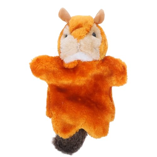 HOODANCOS Süße Squirrel Hand Puppet Kreatives Plüschspielzeug für Eltern Junge Mädchen Spiele für Vorschulerziehung und Geschichtenerzählen Braune Tier Handpuppe für Partys von HOODANCOS