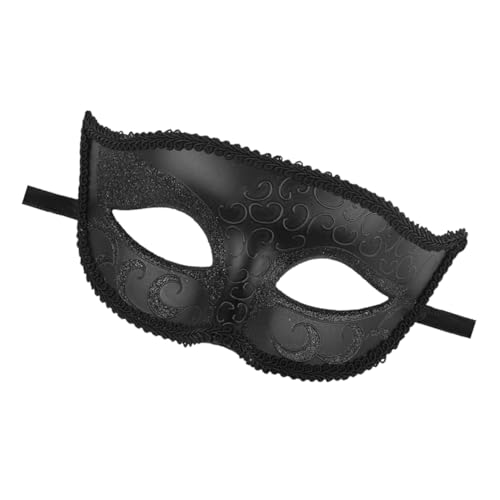 HOODANCOS Venezianische Halbgesicht Maske für Karneval und Maskenball Elegante Schwarze Plastikmaske für Halloween und Kostümpartys für Cosplay und Festliche Anlässe HOODANCOS Venezianische Halbgesicht Maske für Karneval und Maskenball Elegante Schwarze Plastikmaske für Halloween und Kostümpartys für Cosplay und Festliche Anlässe von HOODANCOS