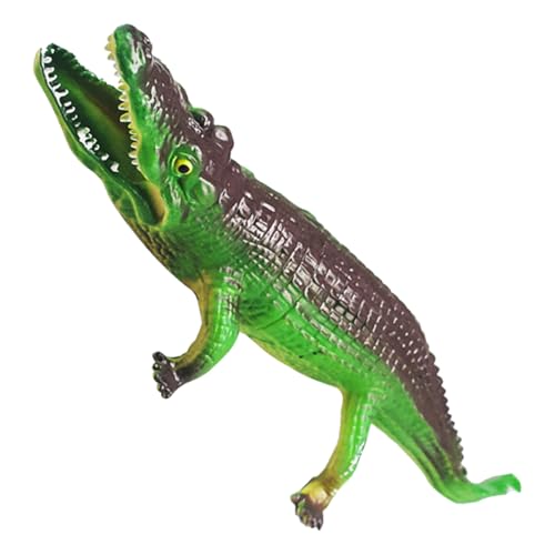 HOODANCOS Vinyl Figurine Grünes Krokodil für Frühe Bildung Lehrreiches Tiermodell für Kindergeburtstag und Feiertage Leicht und Tragbar Sicheres Lernspielzeug für Naturerkundung von HOODANCOS