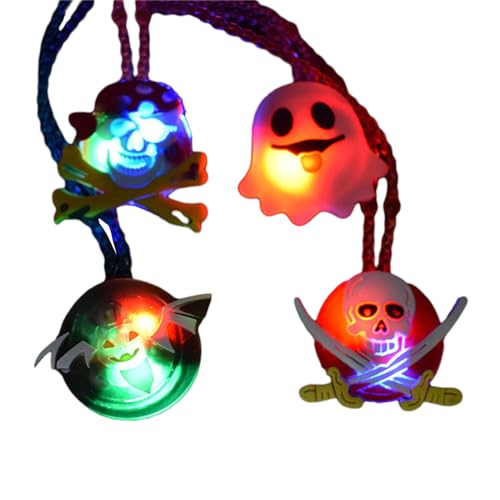 HOOLRZI 12 Stück Halloween Kürbis Halskette Blinkende Halsketten LED Anhänger Leuchtende Halloween Party Dekoration Kinder RaveRally Requisiten Partyzubehör Für Kinder von HOOLRZI