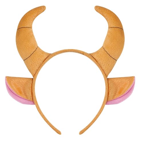 HOOLRZI Cartoon-Kuhhorn-Stirnband, weicher Stoff, elastisches Design für Kinder, Jugendliche und Erwachsene, Anime-Liebhaber, Cosplay, Event-Zubehör HOOLRZI Cartoon-Kuhhorn-Stirnband, weicher Stoff, elastisches Design für Kinder, Jugendliche und Erwachsene, Anime-Liebhaber, Cosplay, Event-Zubehör von HOOLRZI