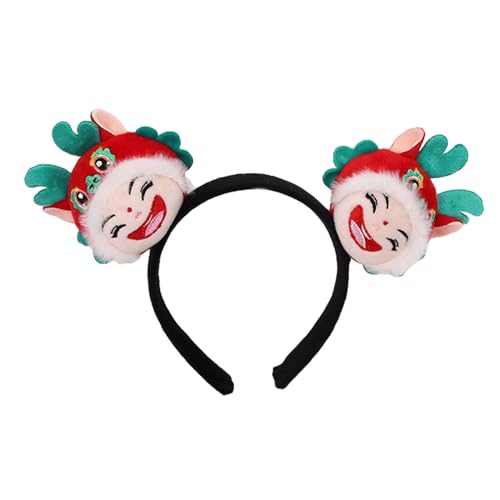 HOOLRZI Chinesischer Drachen-Stirnband, Plüsch, Loong, Kinder-Haarreif, Kostümzubehör, Plüschdrachen-Haarband für chinesisches Neujahr von HOOLRZI