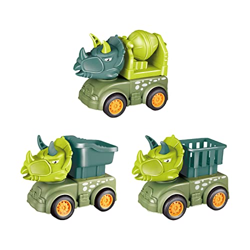 HOOLRZI Handheld Pull Back Fahrzeug Dinosaurier Modell LKW Spielzeug 3-teilig Für Kinder Jungen Mädchen Bildung Und Praktisches Geschicklichkeitsspiel Zum Spielen Pull Back Spielzeugautos von HOOLRZI
