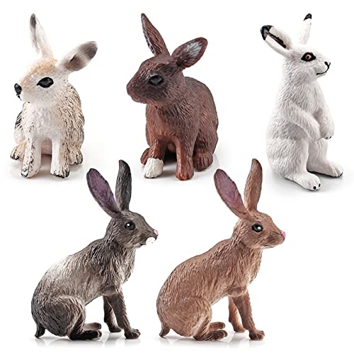 HOOLRZI Kleine Realistische Harz Kaninchen Für Kleinkinder Und Kinder Cupcake Spielzeug Set Frühes Lernspielzeug Geschenke Kaninchen Figuren Spielzeug von HOOLRZI